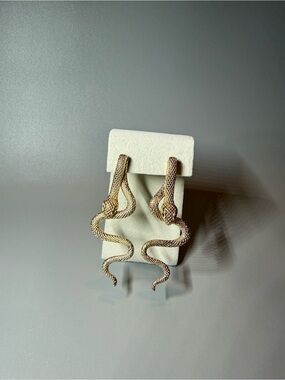 Snake-Shaped Reptile-Inspired Earrings in Gold